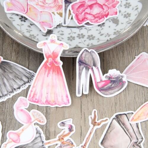 26pcs Women Accessories Evening Dress Party Shoes Fashion Scrapbooking Stickers Decorative Sticker DIY Craft