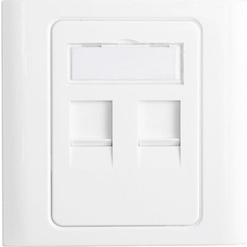 86x86mm Single Port 1port Faceplate Dual 2ports Wall Plate Flash Surface Wall Mount For RJ11 RJ12 RJ45 Keystone Jacks