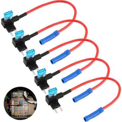 5 Pcs automotri Car Fuse box 12v Holder Insurance ATM Adapte APM Tap Mini Blade Micro Add-a-Circuit Adapter Fuse Set accessories