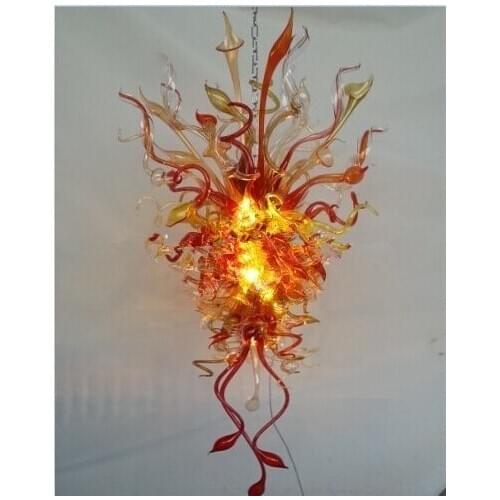Free Shipping Luxurious Crystal Ceiling Light Flower Shape LED Bulbs Hand Blown Murano Glass AC 110/120/220/240V