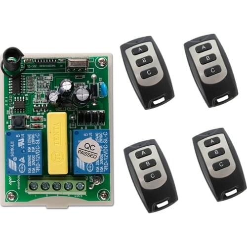 AC 220 V 2 CH RF Wireless Remote Control 1* Receiver +4* Transmitter tubular motor garage door projection screen 3 button