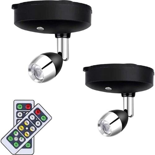 ABSF Wireless Spotlight Indoor,Battery Operated Accent Lights Art Lights for Paintings,LED Wall Light with Remote (2 Pack)