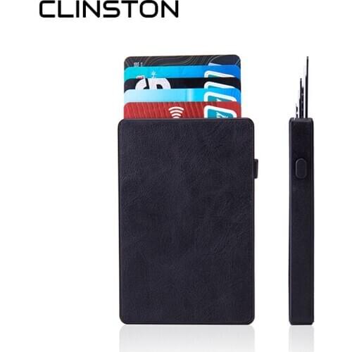 2020 RFID Men Anti-Theft Mini Credit Card Holder Automatic Bullet Card Type Metal Aluminum Credit Card Case Women Men For Gift