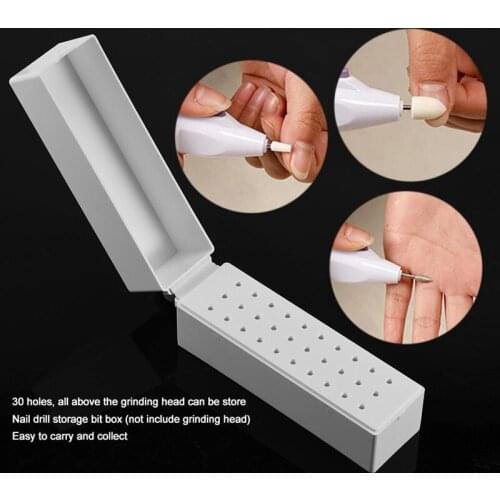 Nail Drill Bits Holder Dustproof Stand Displayer Organizer Container 30 Holes Manicure Tools Acrylic Cover case Manicure Tools