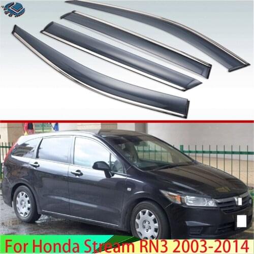 For Honda Stream 2000-2014 Plastic Exterior Visor Vent Shades Window Sun Rain Guard Deflector 4pcs