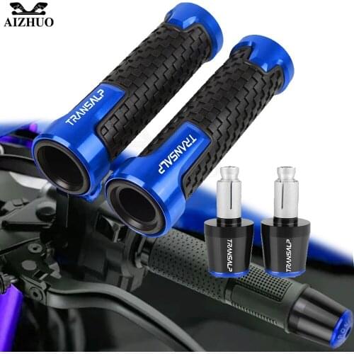 FOR HONDA TRANSALP 600VK/VL 89-90 Handlebar Grips 7/8"22mm Motorcycle Accessories Handle Bar Cap End Plug CNC Aluminum LOGO
