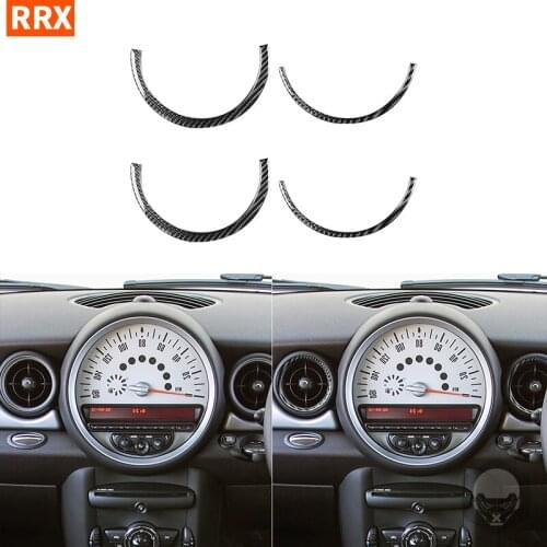 For Mini Cooper Hardtop R56 Clubman R55 Convertible R57 Carbon Fiber Stickers Air Outlet Ring Car Interior Styling Accessories