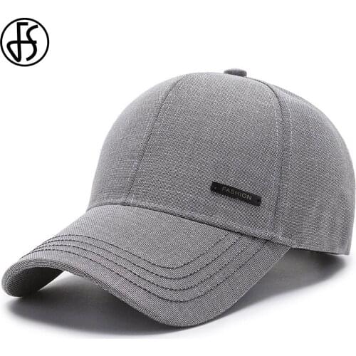 FS Summer Streetwear Baseball Cap For Men Women High Quality Cotton Black Gray Middle-aged Dad Hat Sun Shade Golf Caps 2021