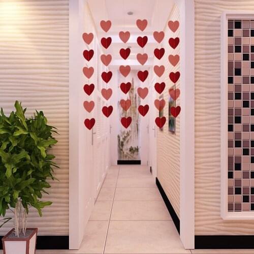 FESTNIGHT Red Heart String DIY Decorations for Valentines Day Engagement Wedding Decoration H