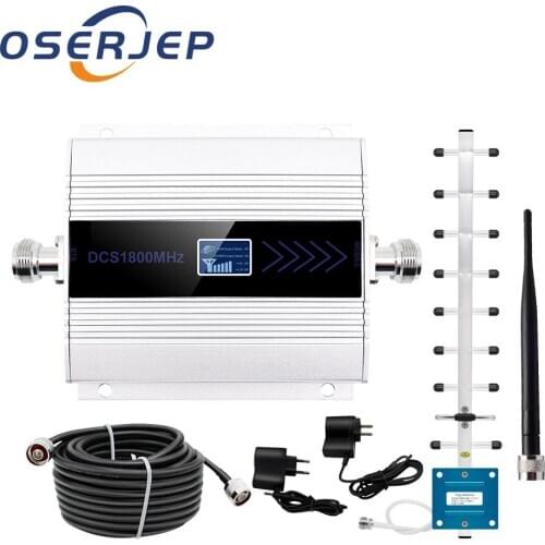 GSM 2g 4g (Band3) LTE Mobile Phone Signal Amplifier+5dBi Omni Indoor Antenna/13dBi Yagi Outdoor Antenna/50-5 10M Cable