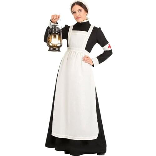 Carnival Halloween Nun Costume Medieval Church Convent Superior Role Play Cosplay Fancy Party Dress