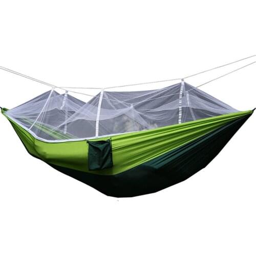 Camping Hammock with Mosquito Net Portable Hammocks Lightweight Nylon with Tree Straps for Outdoor TUE88