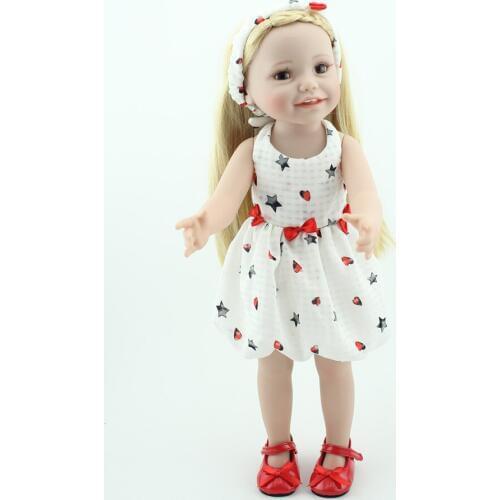 American Doll Alive 18" 45cm full vinyl body reborn baby girl doll for children gift