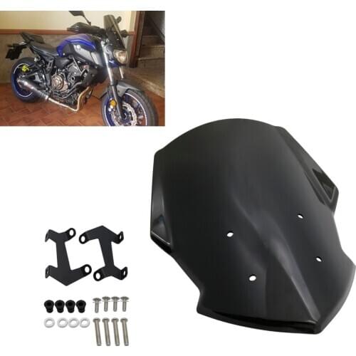 Motor Sport Racing Windshield Windscreen Shield Screen with Mounting Bracket fit for Yamaha MT-07 MT07 2018 2019 18-19