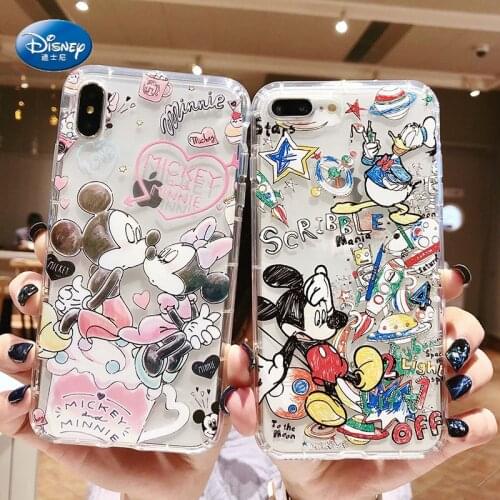 Cute cartoon Mickey Minnie phone case For iphone 11 11pro max 12mini soft silicone cover For iphone 12 12pro Max coque