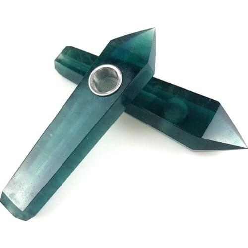 Natural Green Fluorite Pipe Smoking Pipe Smoking Accessories Pipes for Smoking Weed Quartz Banger dab rig banger