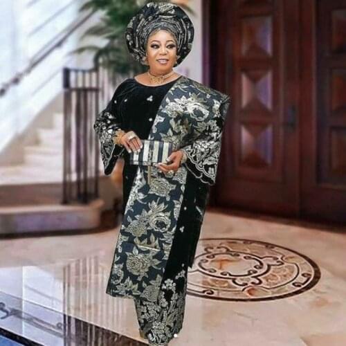 Latest Navy Blue Velvet Lace Fabric 2020 High Quality Sequins Nigerian African French Lace Fabrics Soft Velvet For Wedding