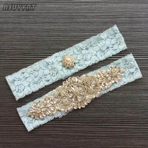 Fashion New Wedding Garter For Bride Leg Ring Lace Leg Loop Elastic Garter Sexy Rhinestone Pearl Thigh Ring For Girl Lady