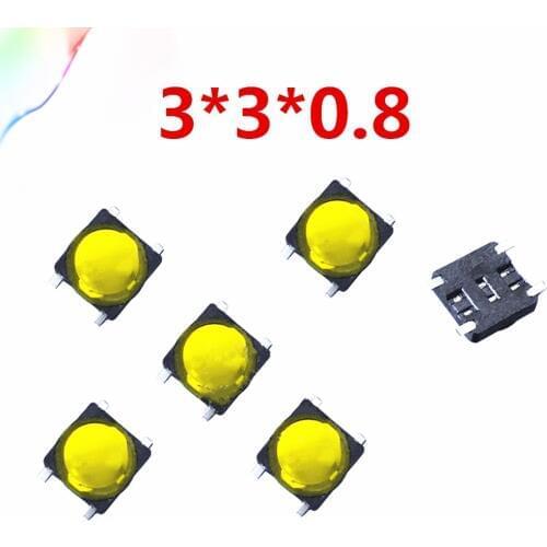 50pcs Free shopping 3*3*0.8 Mini Membrane Keyboard Touch Button Micro Switch Little Thin Film Keyboard Metal Dom