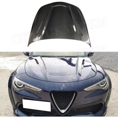 Carbon Fiber / FRP Front Engine Hood Air Vent Bonnet Cap For Alfa Romeo Stelvio 2017 2018 2019 Car Accessories