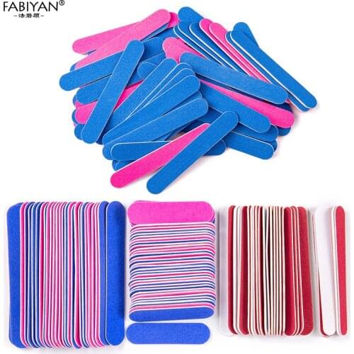 100Pcs Nail Art File 180/240 Sandpaper Sanding Buffer Block Pedicure Manicure Buffing UV Gel Polish Professional Tools Two Sides