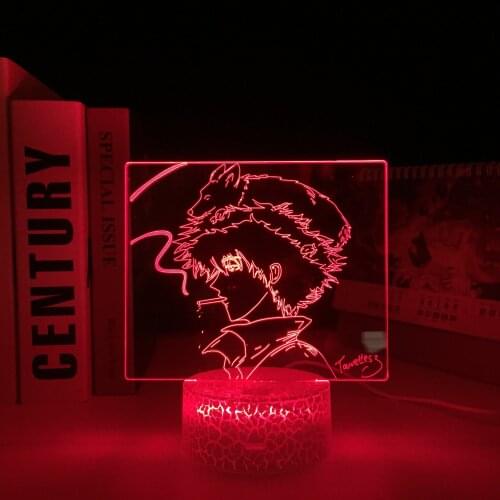 Anime Cowboy Bebop Remote 3D LED Helix White Base Lamp for Bedroom Decor Night Light Kids Brithday Gift Manga Desk LED Light