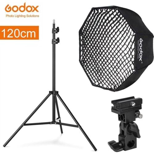 Godox 120cm Umbrella Octagonal Honeycomb Grid Softbox with 280cm Aluminum Light Stand,Holder Bracket Kit for Flash Speedlight