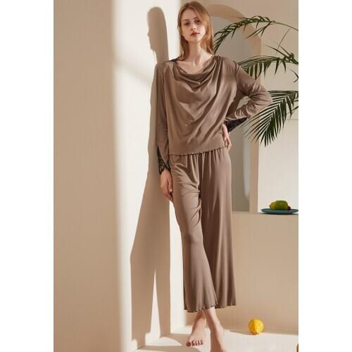 Womens Lace Pajamas Pijama Pyjama Set Sleepwear Comfortable Home Lounge Suit Clothes Sexy Cute Nightwear Nightgow Cotton Female