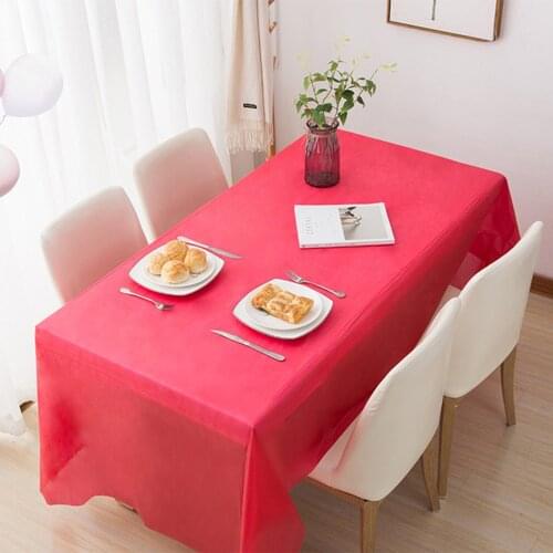 1pack Pure color Disposable Plastic Tablecloth 137x274cm for wedding theme Birthday Party Table Cover Home Decoration Supplies