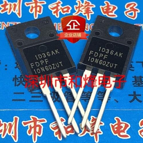 10PCS FDPF10N60ZUT TO-220F 600V 9A 100% New&original