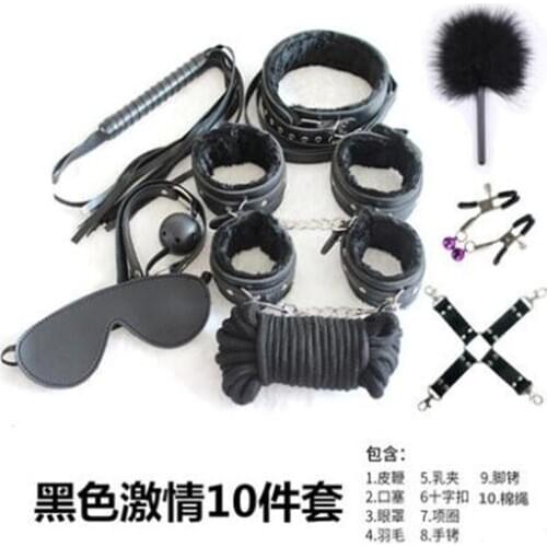 10style Sex toys handcuffs leather whip general SM torture tools passion adult toys sex doll tools Masturbation lovers B035