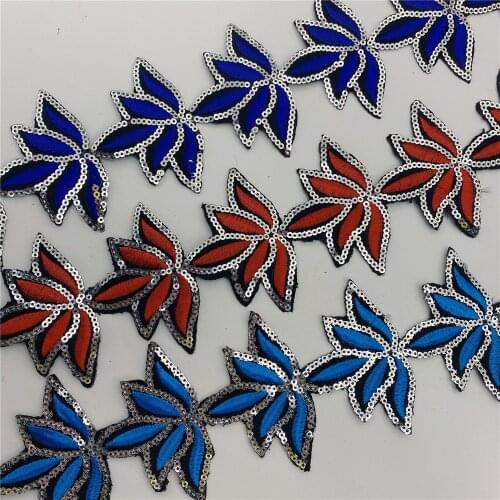 10yards 7.5CM wide flower Sequin Fabric Venise Decorated Braided Metallic Bridal wedding Trim