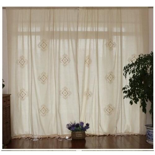 100% high quality country vintage cotton linen crochet curtains Las cortinas Rideau Le tende Der vorhang Gardin Finished curtain
