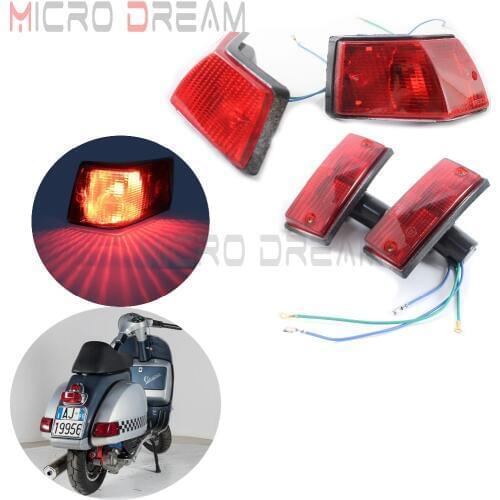 4x Red Front and Rear Bulb Flasher Turn Signal Light For For Vespa P PX VSX VNX and Stella Motorcycle Blinker Indicator