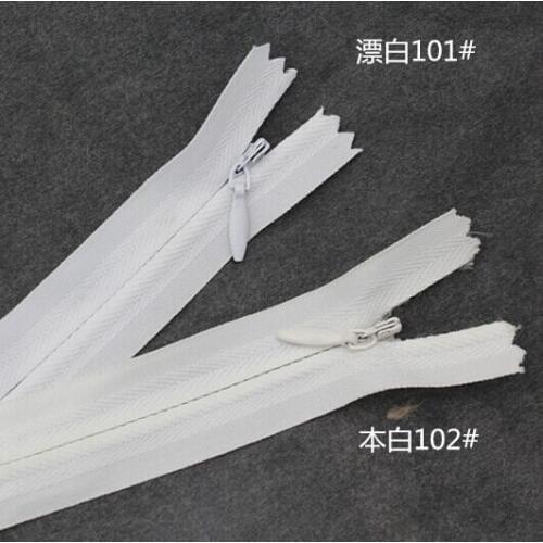60PCS White Nylon Invisible Zippers Tailor Sewing Accessories