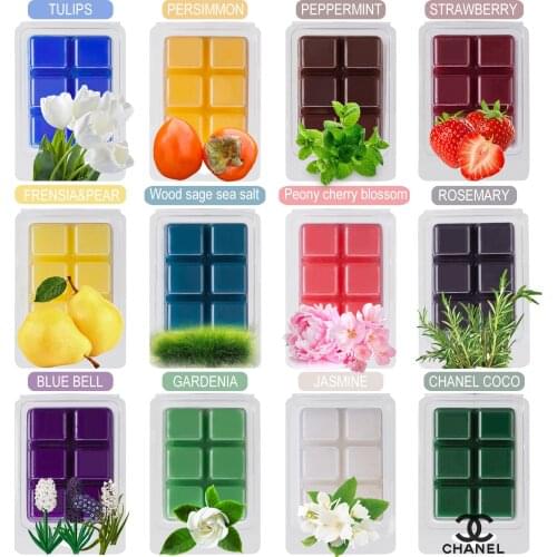 12PCS Scented Wax Cubes 100% Soy Wax Aromatherapy Candle Blocks For DIY Candle Making Accessories Plants Fruits Fragrance