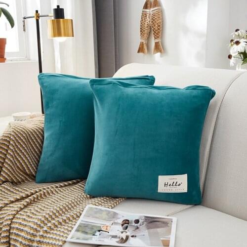 Velvet Cushion Cover Pillowcase Solid Color Pillow Case Cojines Decor Room Pillow Cover Decorative Wholesale