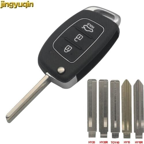 Jingyuqin Flip Remote Car Key Fob Shell For Mistra Hyundai HB20 Santa Fe 2007 IX35 IX45 Accent I40 Solaris Elantra Verna