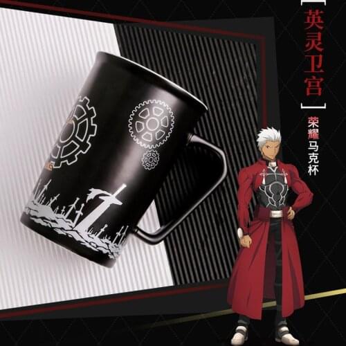Anime Fate/stay night EMIYA cosplay FGO Ceramic Mug Cup Men Women Cup Student Cartoon Water Hot stamping Coffee Cup Daily Gifts