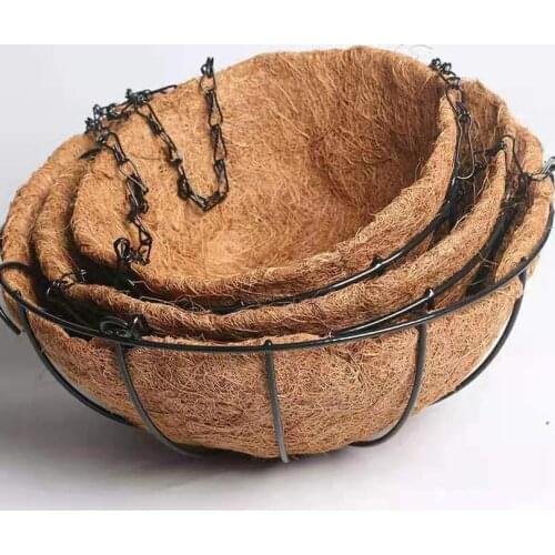 Coconut Brown Hanging Basin Round Hanging Basket Hanging Basin Vertical Hanging Basin Balcony Decoration European Creative Flesh