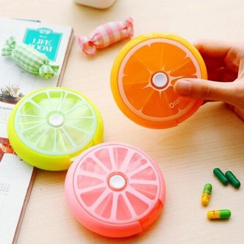 7 Day Pill Box Weekly Portable Round Rotating Medicine Candy Case Splitter Tablet Storage Organizer Travel Pill Holder Container