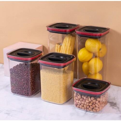 Kitchen Food Storage Box Clear Sealed Jar Plastic Food Snack Organizer Box Dried Grains Rice Container Kitchen Storage Tanks