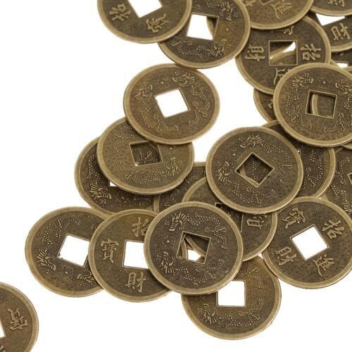 Lot Of 50 Feng Shui Coins Ancient Chinese I-Ching Coin For Health Prosperity