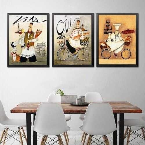 Cartoon Anime Restaurant Painting Bakery Cook Poster Kitchen Wall Art Print Picture Coffee House Canvas Home Decoration No Frame
