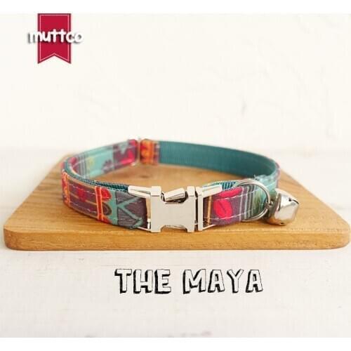 MUTTCO Retailing special ethnic style colorful handmade soft cat collars THE MAYA self-created cat collar 2 sizes UCC043