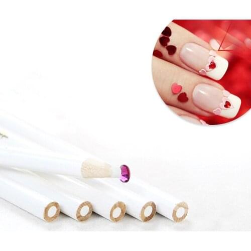 Nail Art Dotting Pen White Pencil for Sticking Rhinestone Decoration Practical Nail DIY Tools Wax Core Pencil 3pcs/set