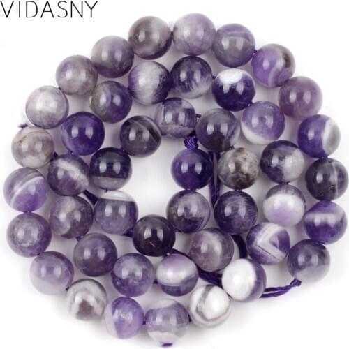 Natural Stone Amethysts Minerals Round Beads For Jewelry Making 6/8/10/12mm Charm Beads Diy Bracelets Necklaces 15'' Wholesale