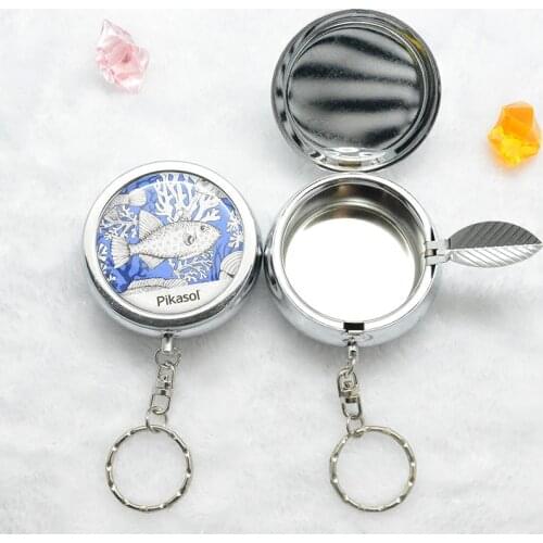 Stainless Steel Portable Ashtray With Cover Sealed Pocket Ashtray Bag Ash Tray Smoking Accessories Ashtray Outdoor Ashtray