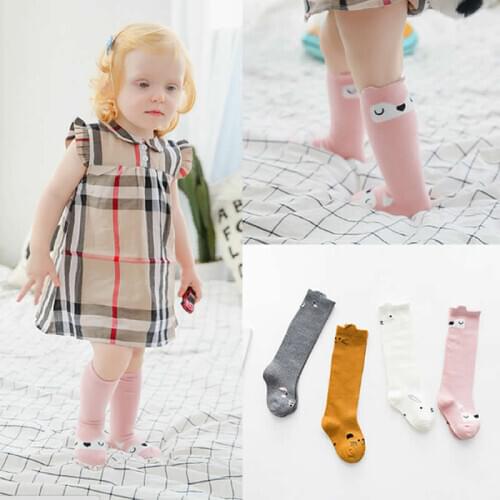 New Childrens Socks Wholesale Baby Socks Cartoon 3D Animal Fox Cat Print Tube Toddler Girl Sock