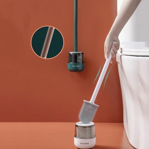 New Silicone TPR Toilet Brush Holder Quick Drain Cleaning Brush Tools No Dead Ends Toilet Household WC Bathroom Accessories Sets